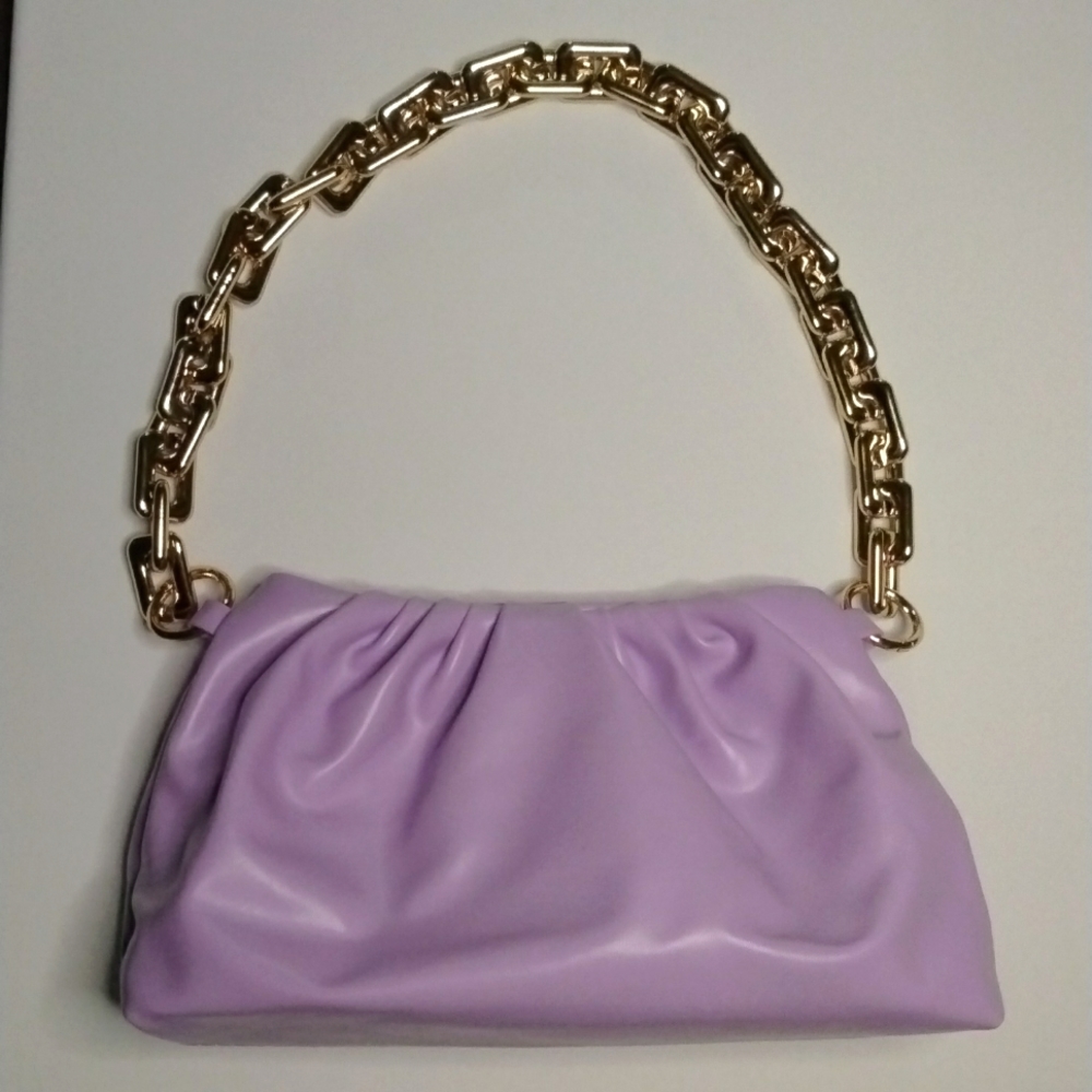 Lilac chain shoulder bag